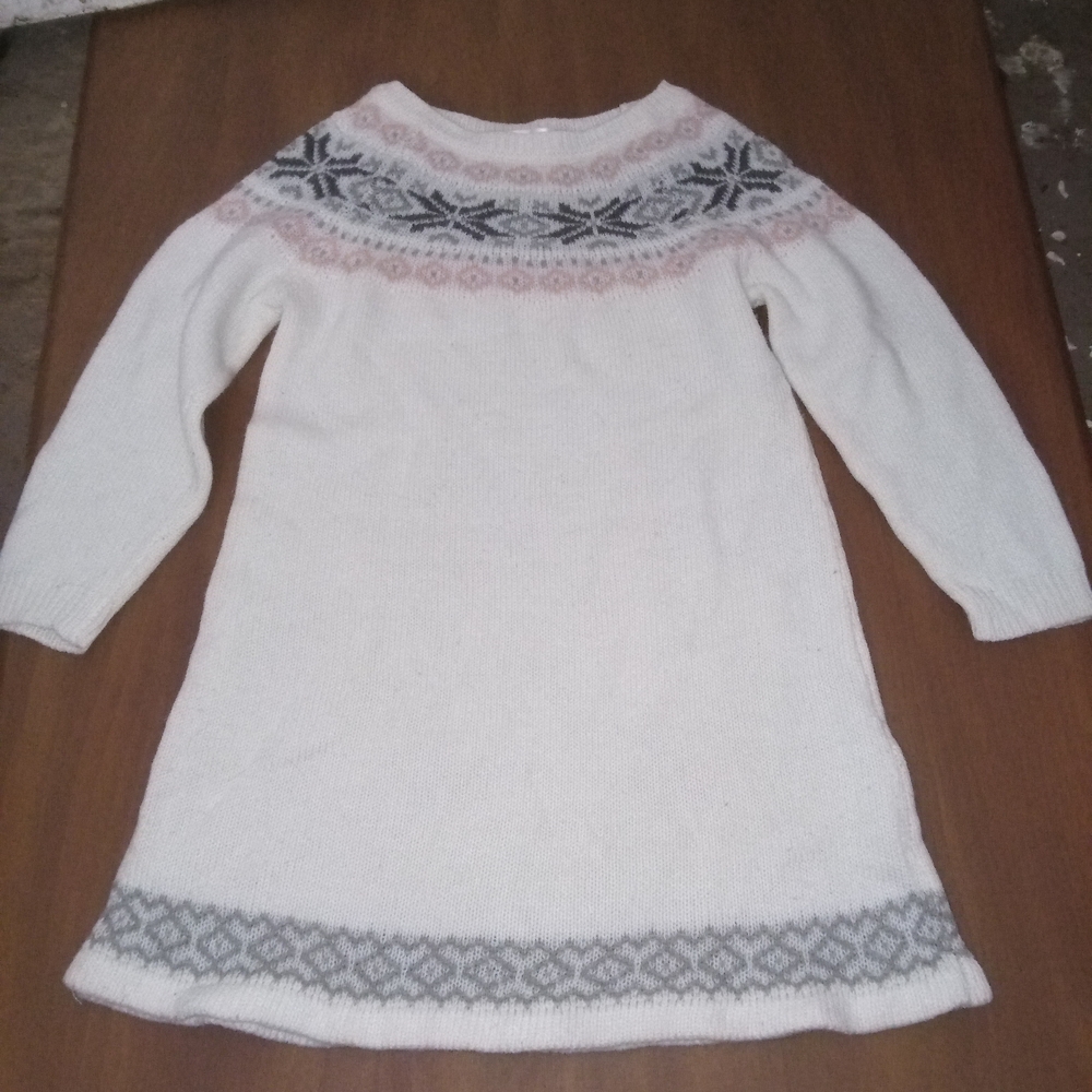 Guess White and Gray Knit Dress for Kids